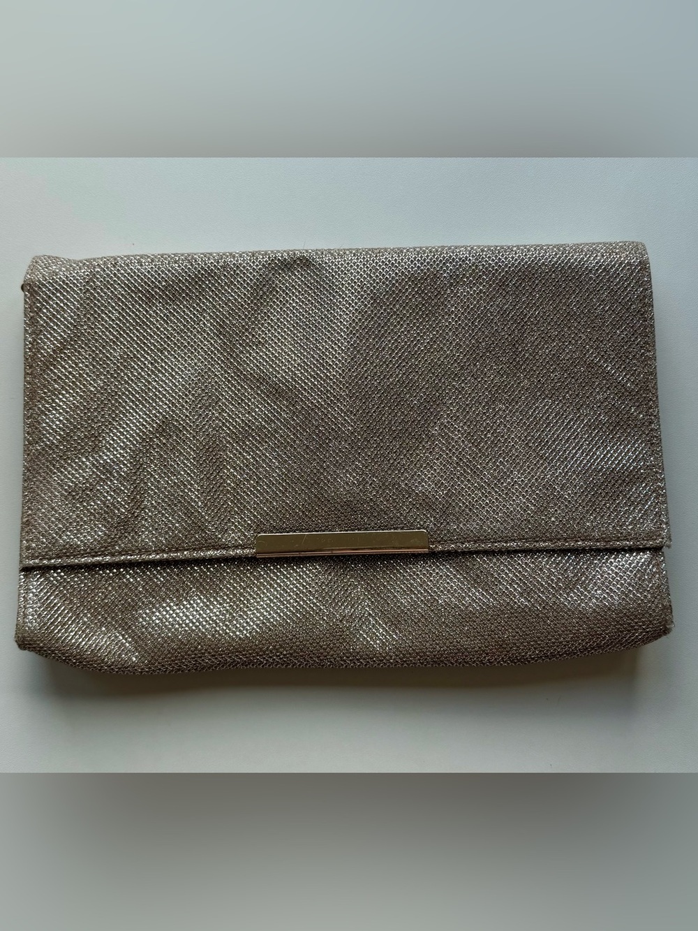 Jessica McClintock Satin Evening Clutch in Champagne Gold